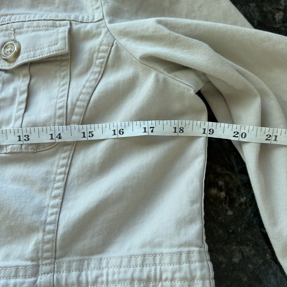 L.L.Bean tan cotton utility jacket. Preppy. Military inspired. EUC. Travel. Work - Picture 13 of 16